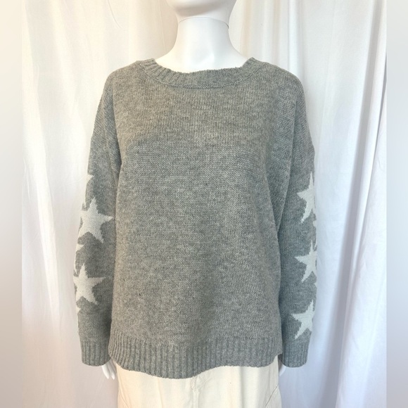 CUPSHE Grey Star Dropped Sleeve Sweater - Size Large - Picture 4 of 7